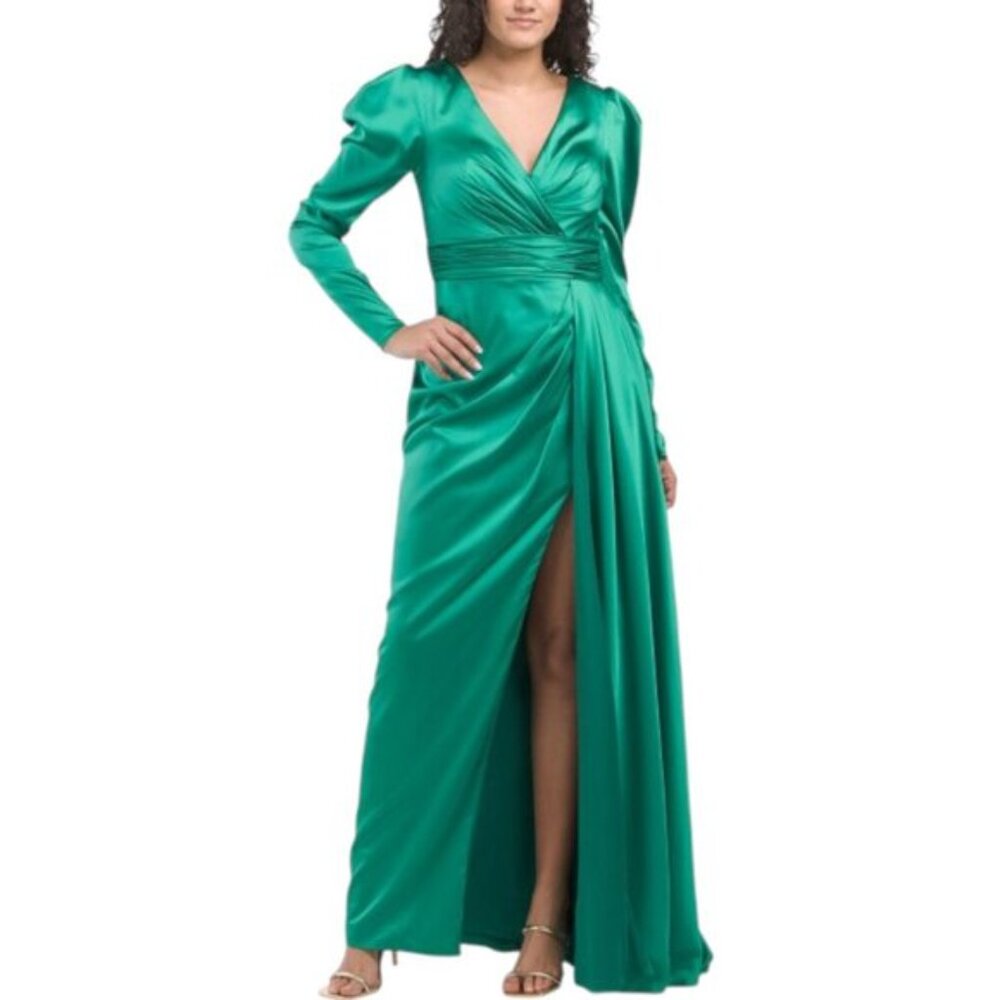 NWT Macduggal V neck Long Puff Sleeve - Picture 4 of 7